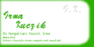 irma kuczik business card